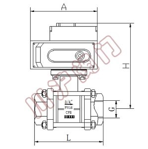 電動內(nèi)螺紋球閥 結構圖